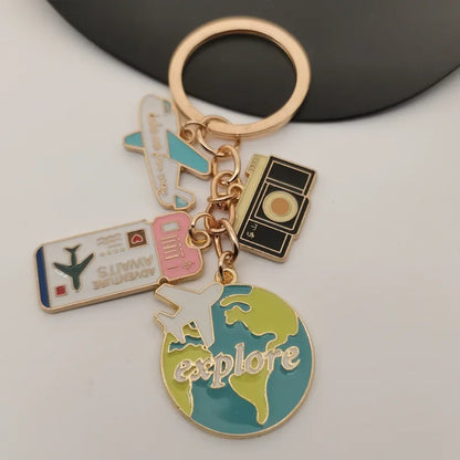 Travel Lovers Metal Enamel Keychain - Keychains from Dear Cece - Just £7.99! Shop now at Dear Cece