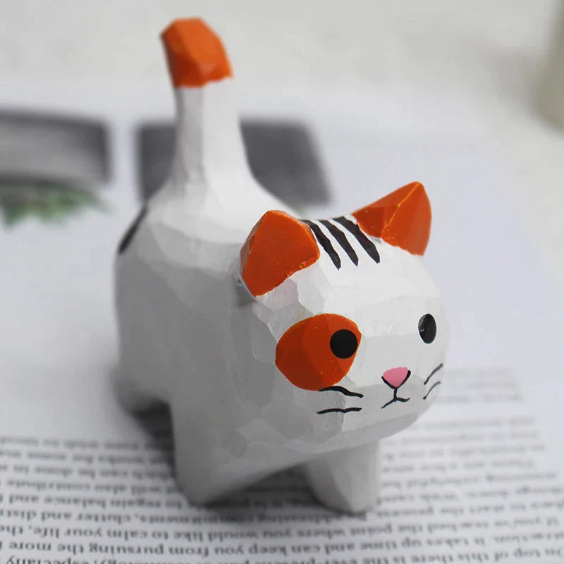 Handmade Wood Carved Kitty Cat - Animal from Dear Cece - Just £9.99! Shop now at Dear Cece