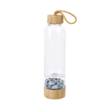 Natural Crystal Infused Bamboo Glass Water Bottle