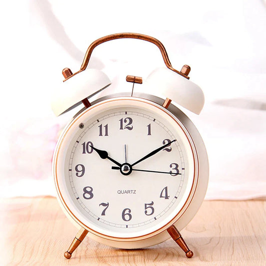White Twin Bell Bedside Alarm Clock - Clocks from Dear Cece - Just £22.99! Shop now at Dear Cece