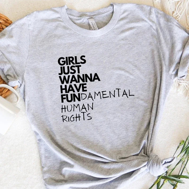 Girls Just Wanna Have Fundamental Human Rights T Shirt - T Shirts from Dear Cece - Just £16.99! Shop now at Dear Cece