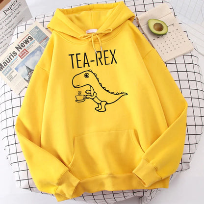 Tea Rex Dinosaur Print Hoodie - Hoodies from Dear Cece - Just £24.99! Shop now at Dear Cece