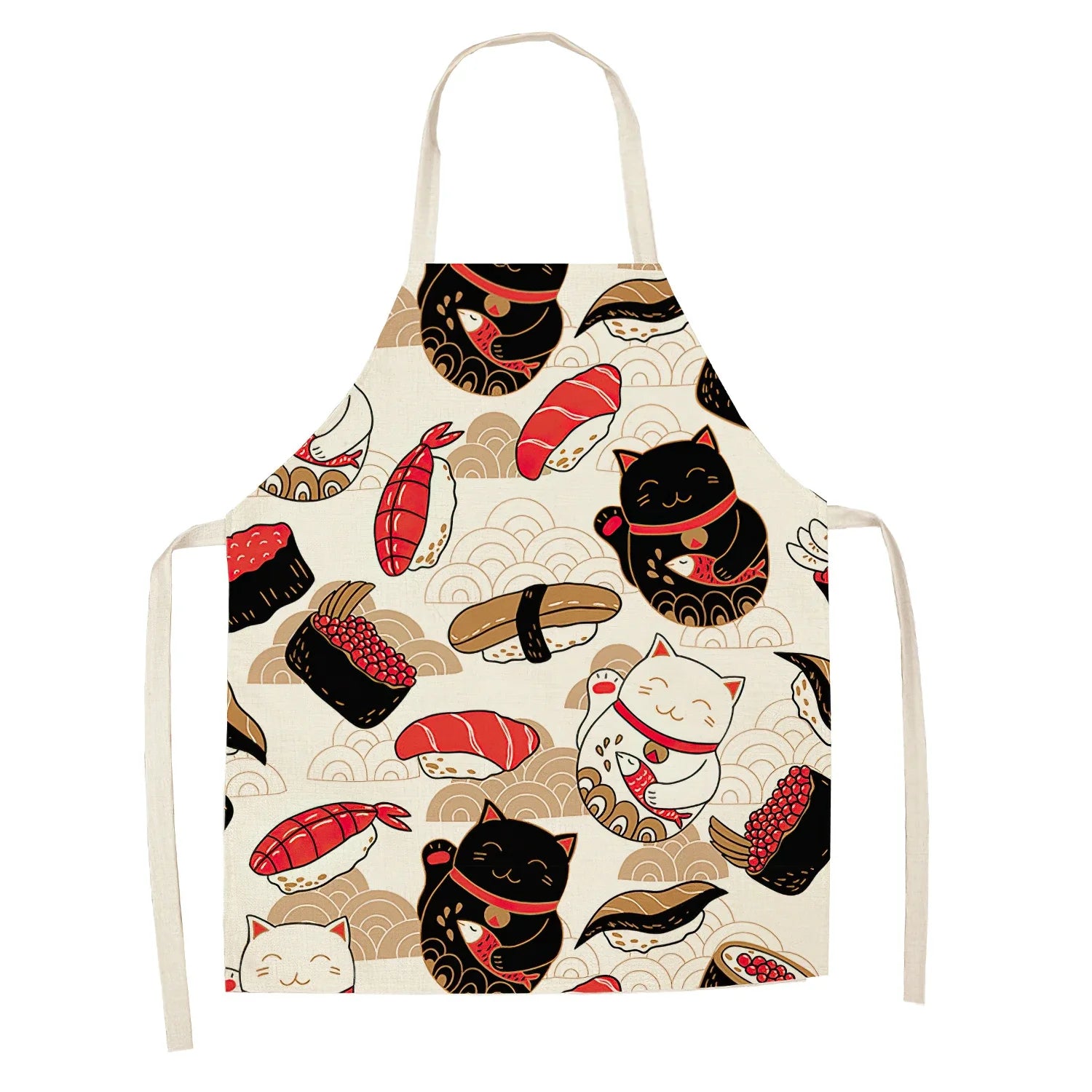 Japanese Lucky Cat Sushi Apron - Apron from Dear Cece - Just £16.99! Shop now at Dear Cece