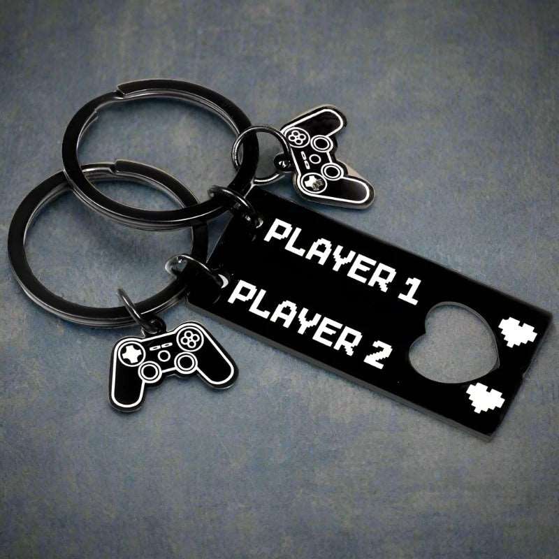 Gamer Couple Keychain Player 1 and Player 2 - His and Hers gift - Keychains from Dear Cece - Just £8.99! Shop now at Dear Cece