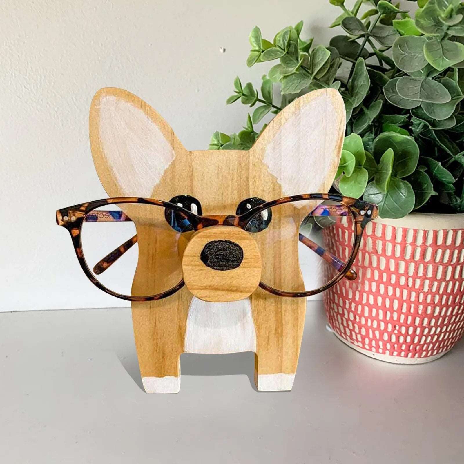 Corgi Wooden Dog Glasses Holder Stand