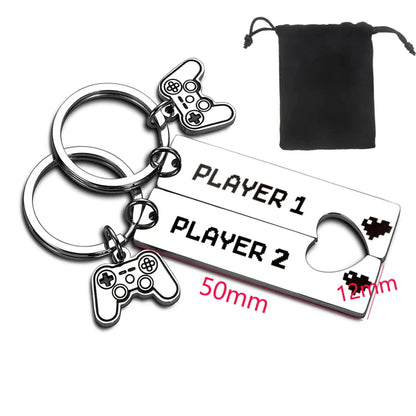 Gamer Couple Keychain Player 1 and Player 2 - His and Hers gift - Keychains from Dear Cece - Just £8.99! Shop now at Dear Cece