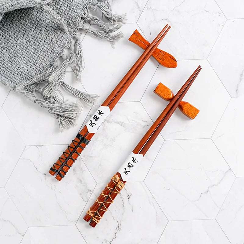 4 Pairs Traditional Japanese Wooden Chopsticks - Chopsticks from Dear Cece - Just £16.99! Shop now at Dear Cece