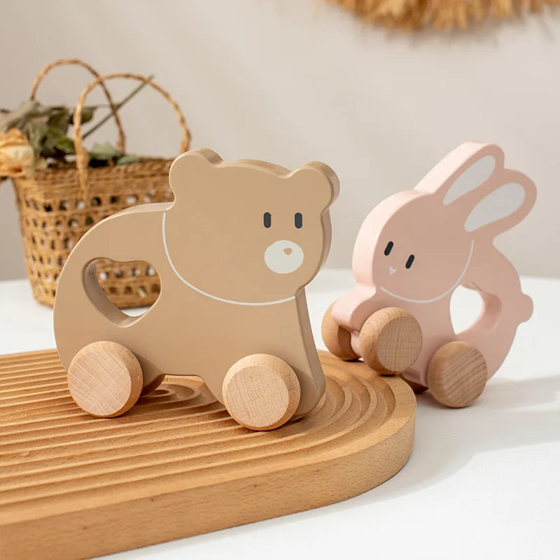 Wooden Animal Baby Push Along Toys