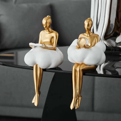 Cloud Girl Book Lovers Gold Figurine - Ornaments from Dear Cece - Just £24.99! Shop now at Dear Cece