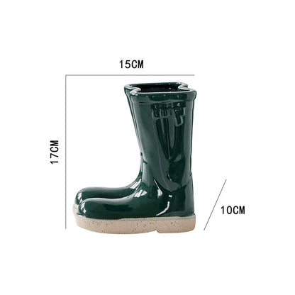 Ceramic Wellington Boot Flower Vase - Vase from Dear Cece - Just £34.99! Shop now at Dear Cece