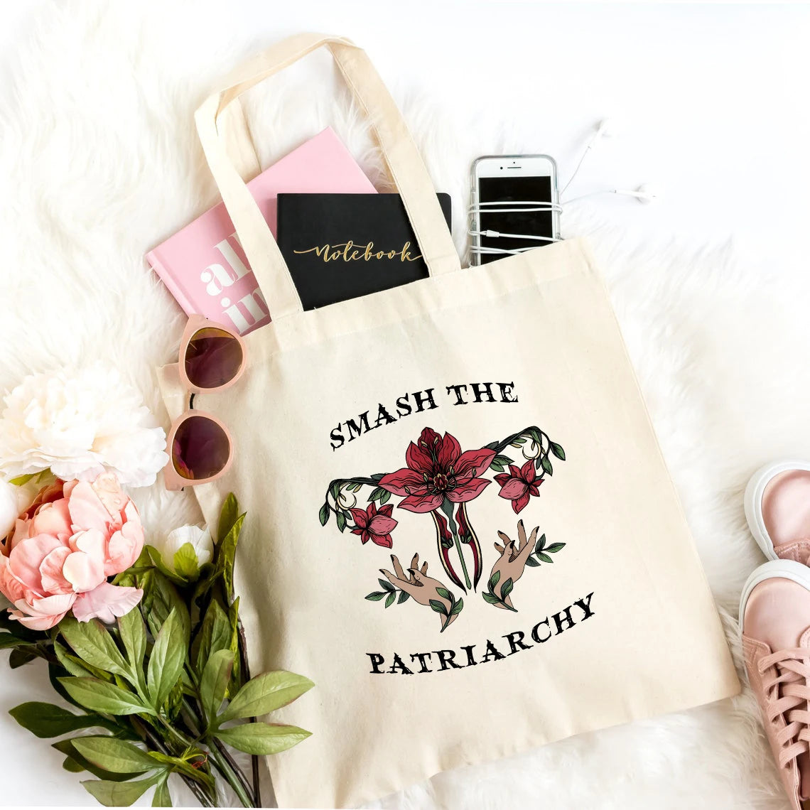 Smash the Patriarchy Uterus Canvas Tote Bag - Bags from Dear Cece - Just £15.99! Shop now at Dear Cece