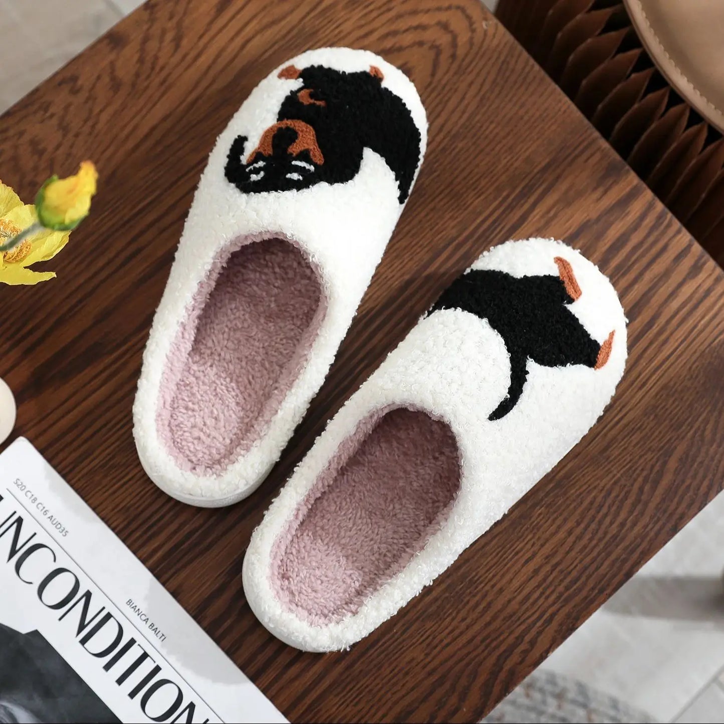 product shot of Sausage Dog Dachshund Cotton Slippers