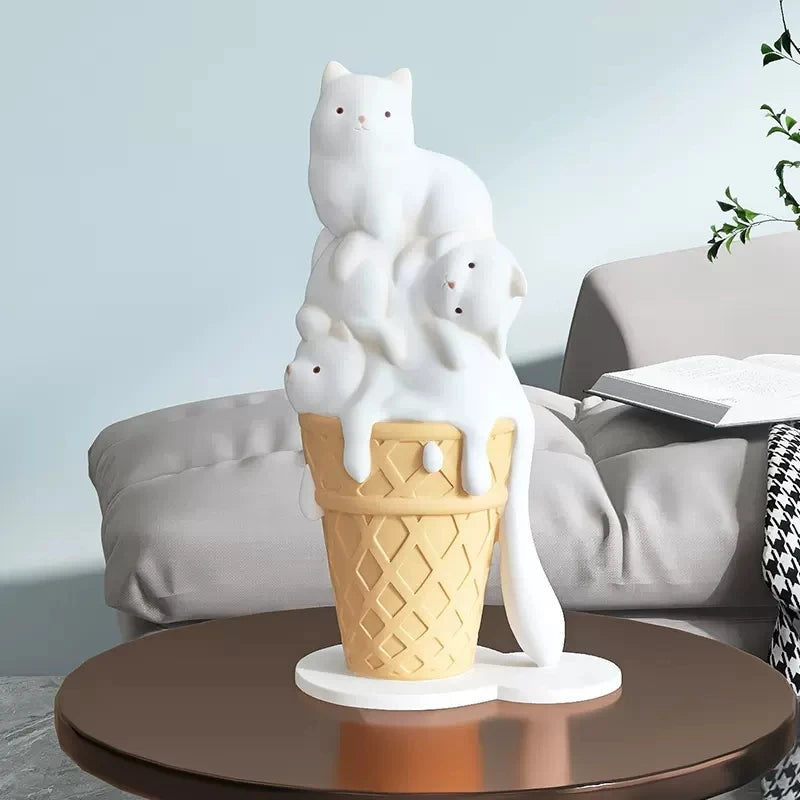 Ice Cream Melting Cat Sculpture - Home Decor from Dear Cece - Just £34.99! Shop now at Dear Cece