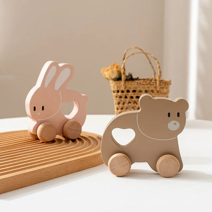 Wooden Animal Baby Push Along Toys