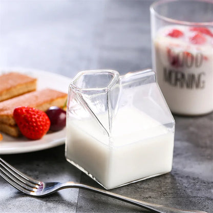 Milk Carton Mini Glass Milk Jug