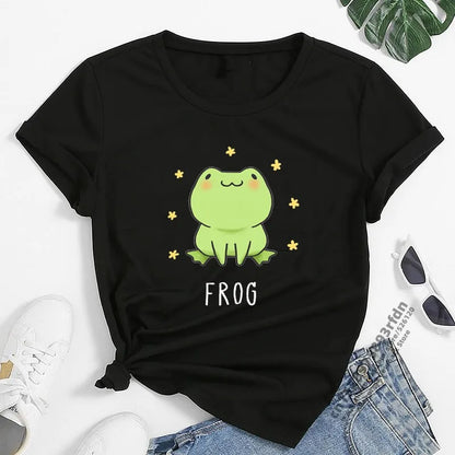 Cartoon Cute Frog Print T Shirt - T Shirts from Dear Cece - Just £14.99! Shop now at Dear Cece