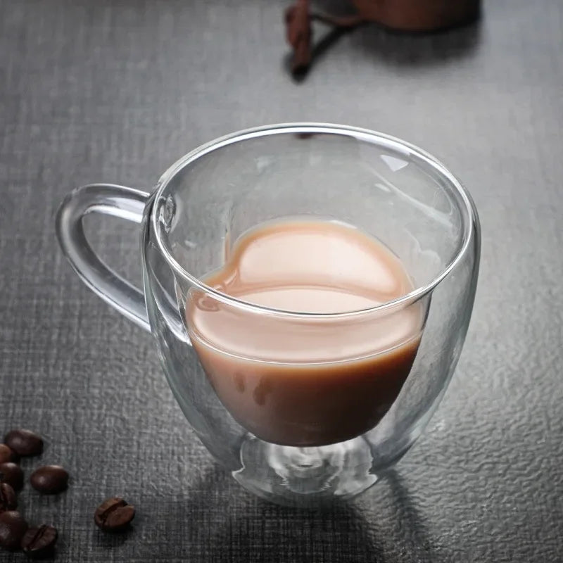 Heart Shaped Espresso Glass Coffee Mug