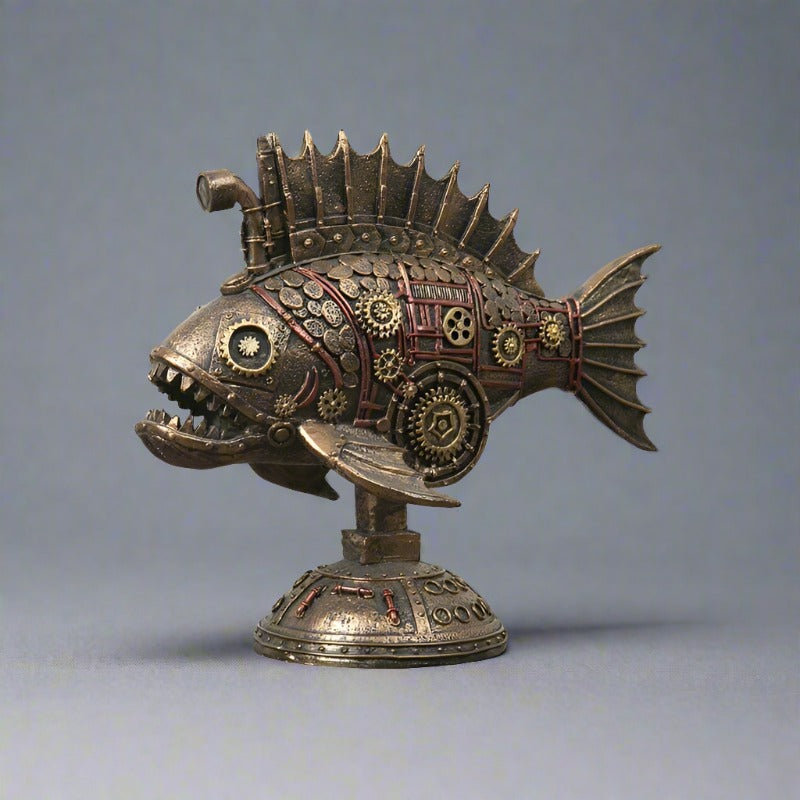 steampunk fish figurine