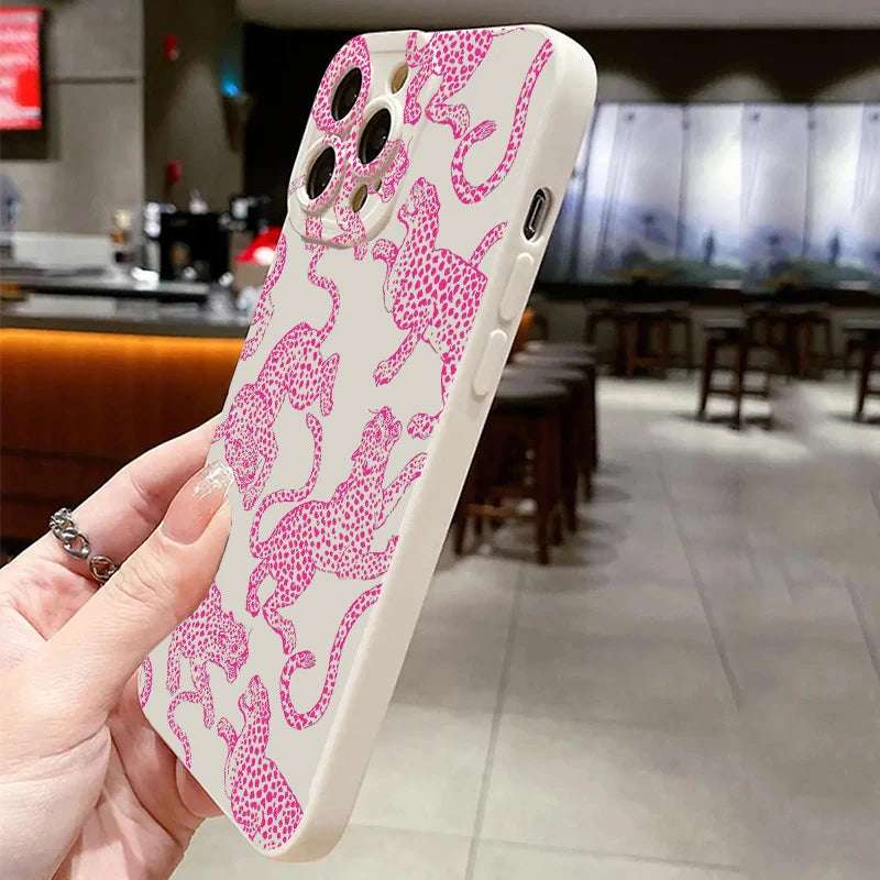 Pink Leopard Print Pattern iPhone Case