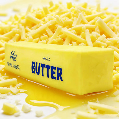 Butter Stick Milk Strip Squishy Toy on a butter background