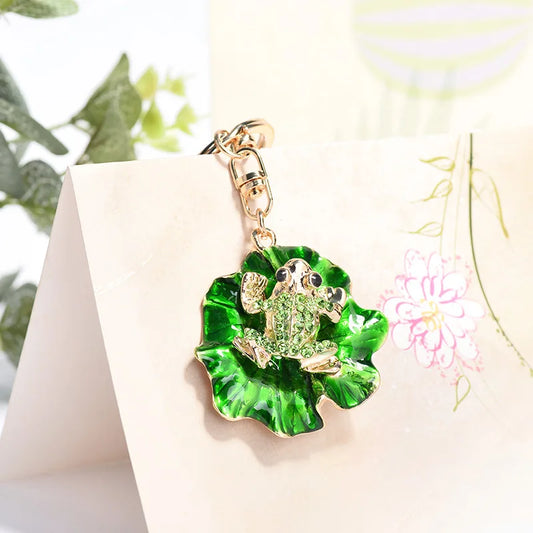 Rhinestone Lilypad Frog Keychain - Keychains from Dear Cece - Just £11.99! Shop now at Dear Cece