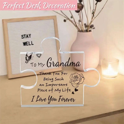 Carved Acrylic Puzzle Piece Plaque Grandma Gift - Home Decor from Dear Cece - Just £12.99! Shop now at Dear Cece