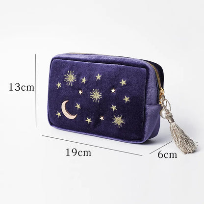 Navy Velvet Cosmic Cosmetic Bag - cosmetic bags from Dear Cece - Just £22.99! Shop now at Dear Cece