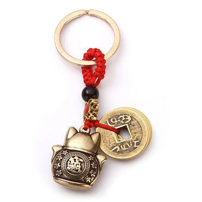 Handmade Brass Lucky Cat Keychain - Keychains from Dear Cece - Just £5.99! Shop now at Dear Cece