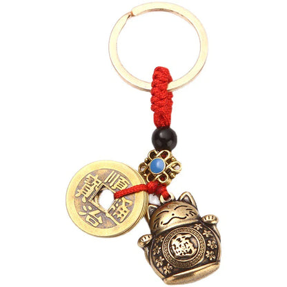 Handmade Brass Lucky Cat Keychain - Keychains from Dear Cece - Just £5.99! Shop now at Dear Cece