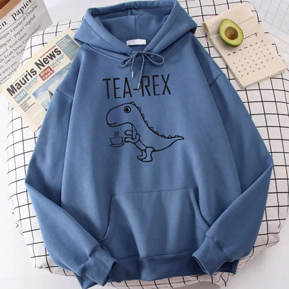 Tea Rex Dinosaur Print Hoodie - Hoodies from Dear Cece - Just £24.99! Shop now at Dear Cece