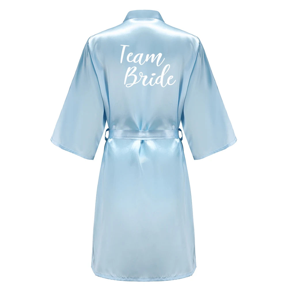 Team Bride Personalised Satin Robes - Robes from Dear Cece - Just £19.99! Shop now at Dear Cece