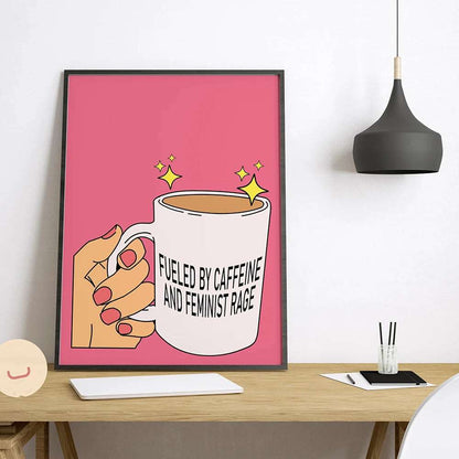 Fierce Feminist Cat Lady Pink Wall Art - Wall Art from Dear Cece - Just £16.99! Shop now at Dear Cece