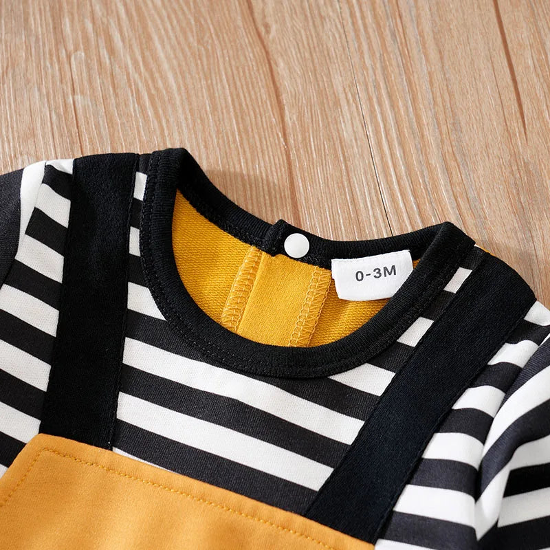 collar close up of Cute Zebra Baby Boy Jumpsuit
