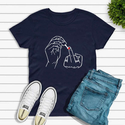 Feminist Nail Polish Middle Finger T-shirt - T Shirts from Dear Cece - Just £19.99! Shop now at Dear Cece