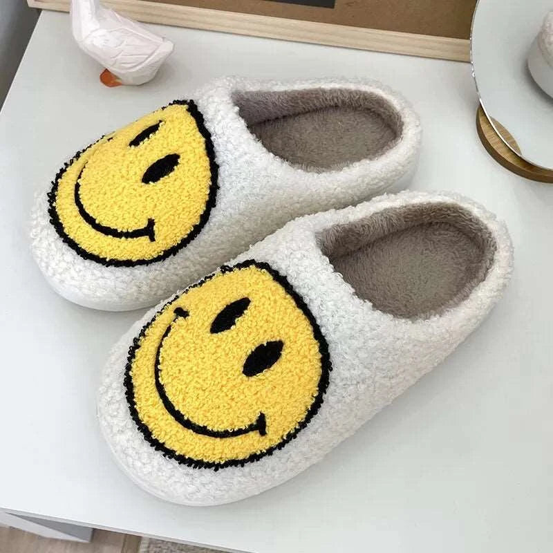 Happy Face Smiley Fuzzy Fur Slippers - slippers from Dear Cece - Just £18.99! Shop now at Dear Cece