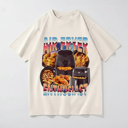 Crispy Life Air Fryer Enthusiast T Shirt - white