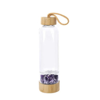 Natural Crystal Infused Bamboo Glass Water Bottle