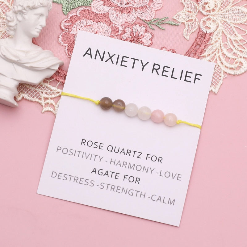 Anxiety Relief Healing Crystal Bracelet - Rose Quartz