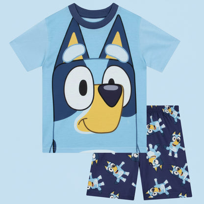 Children's pajama set with Bluey character on a white background