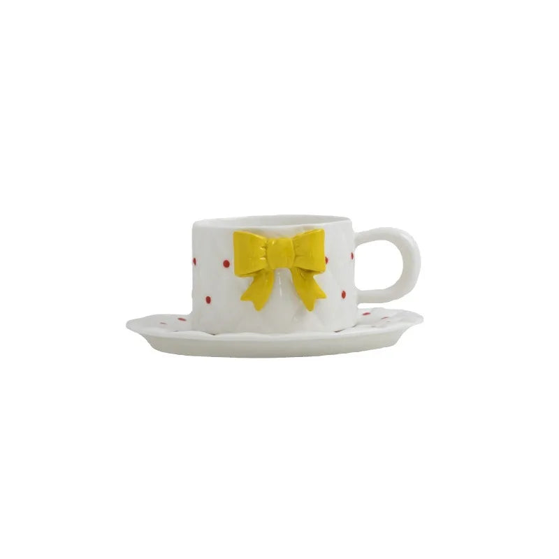 Quilted Bowtie Ceramic Coffee Mug - Mugs from Dear Cece - Just £19.99! Shop now at Dear Cece