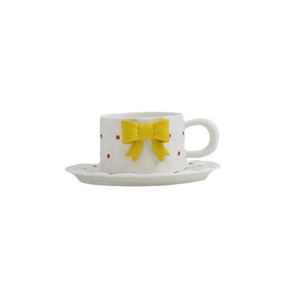 Quilted Bowtie Ceramic Coffee Mug - Mugs from Dear Cece - Just £19.99! Shop now at Dear Cece