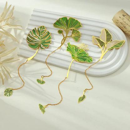 mixed leaves metal bookmarks. Gifts for book lovers