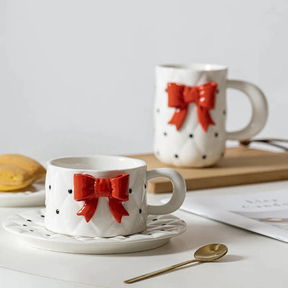 Quilted Bowtie Ceramic Coffee Mug - Mugs from Dear Cece - Just £19.99! Shop now at Dear Cece