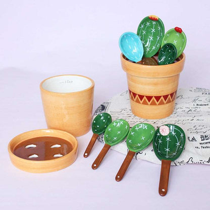 Ceramic Cactus Spoon Set - kitchen Accessories from Dear Cece - Just £29.99! Shop now at Dear Cece