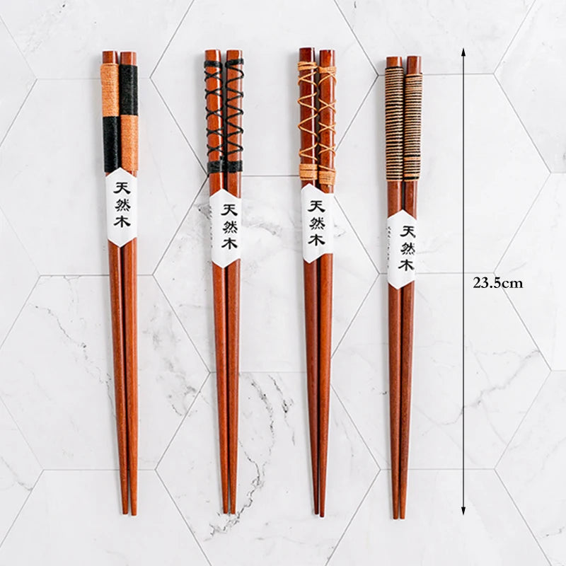 4 Pairs Traditional Japanese Wooden Chopsticks - Chopsticks from Dear Cece - Just £16.99! Shop now at Dear Cece