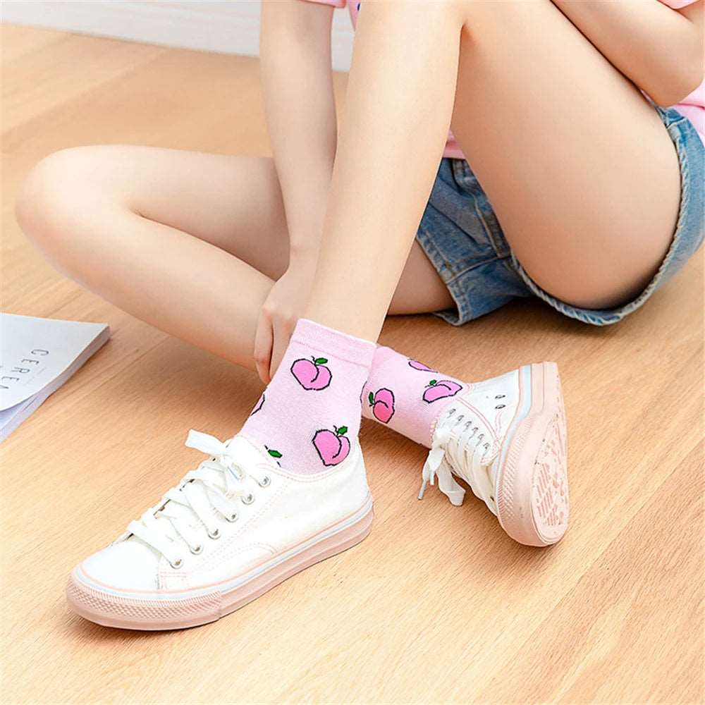 Happy Fruit Womens Peach Socks 