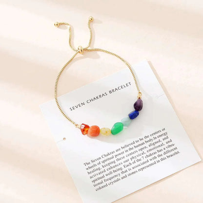 Natural Stone Seven Chakra Bracelet - Bracelets from Dear Cece - Just £7.99! Shop now at Dear Cece