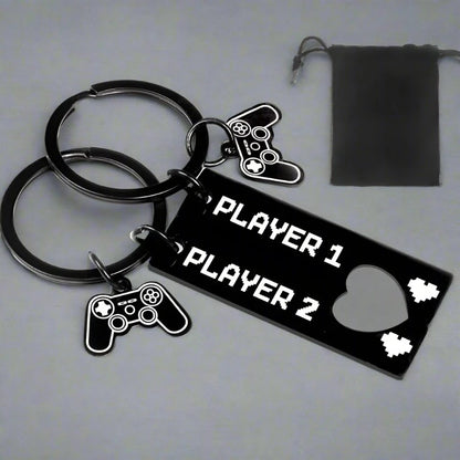 Gamer Couple Keychain Player 1 and Player 2 - His and Hers gift - Keychains from Dear Cece - Just £8.99! Shop now at Dear Cece