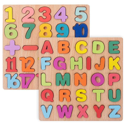 Alphabet & Number Wooden Puzzle - Montessori Toys from Dear Cece - Just £12.99! Shop now at Dear Cece