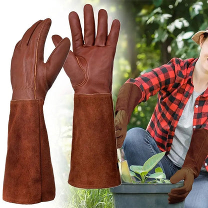 Long Leather Gardening Safety Gloves - Gloves from Dear Cece - Just £21.99! Shop now at Dear Cece